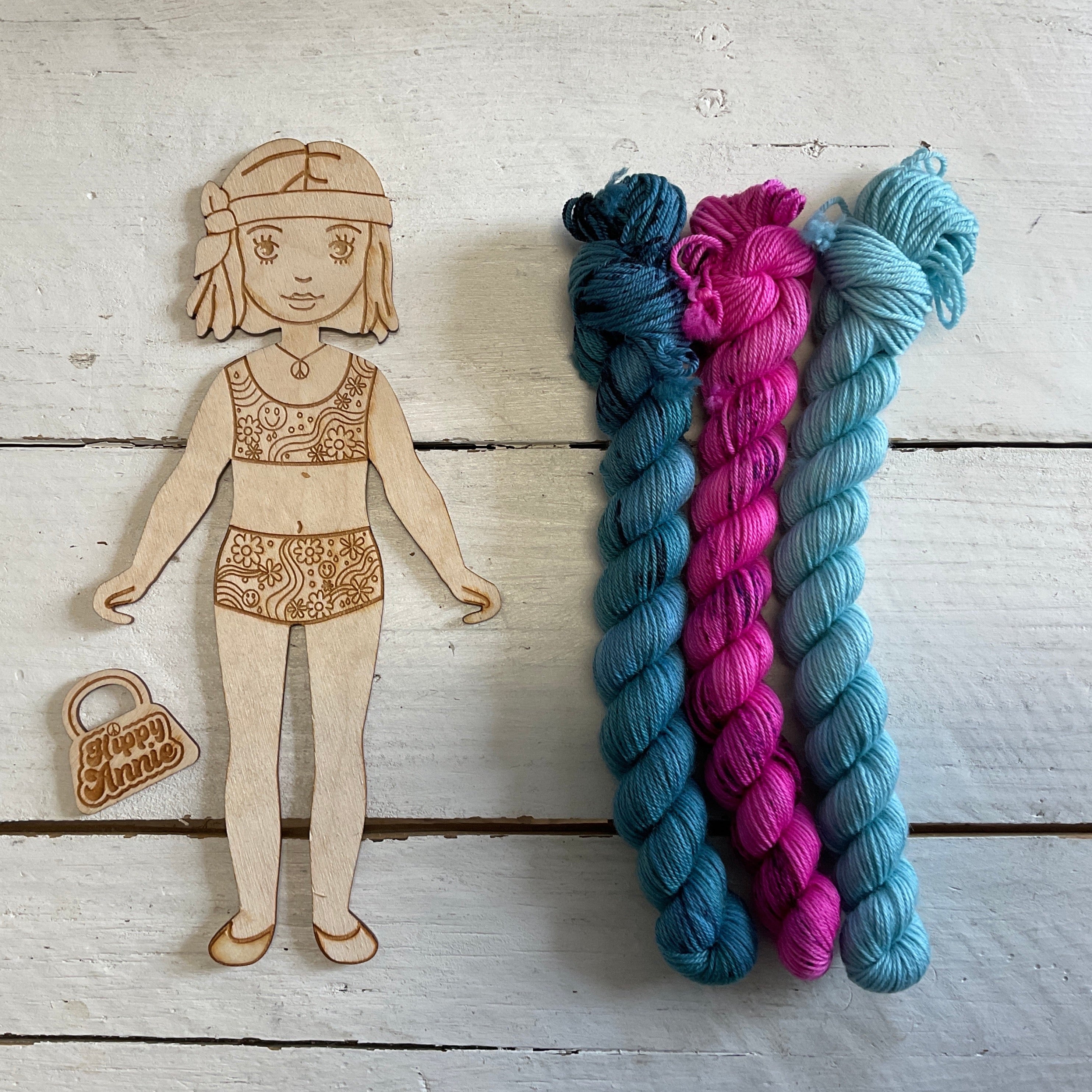 Hippy Annie Wooden Customizable Doll