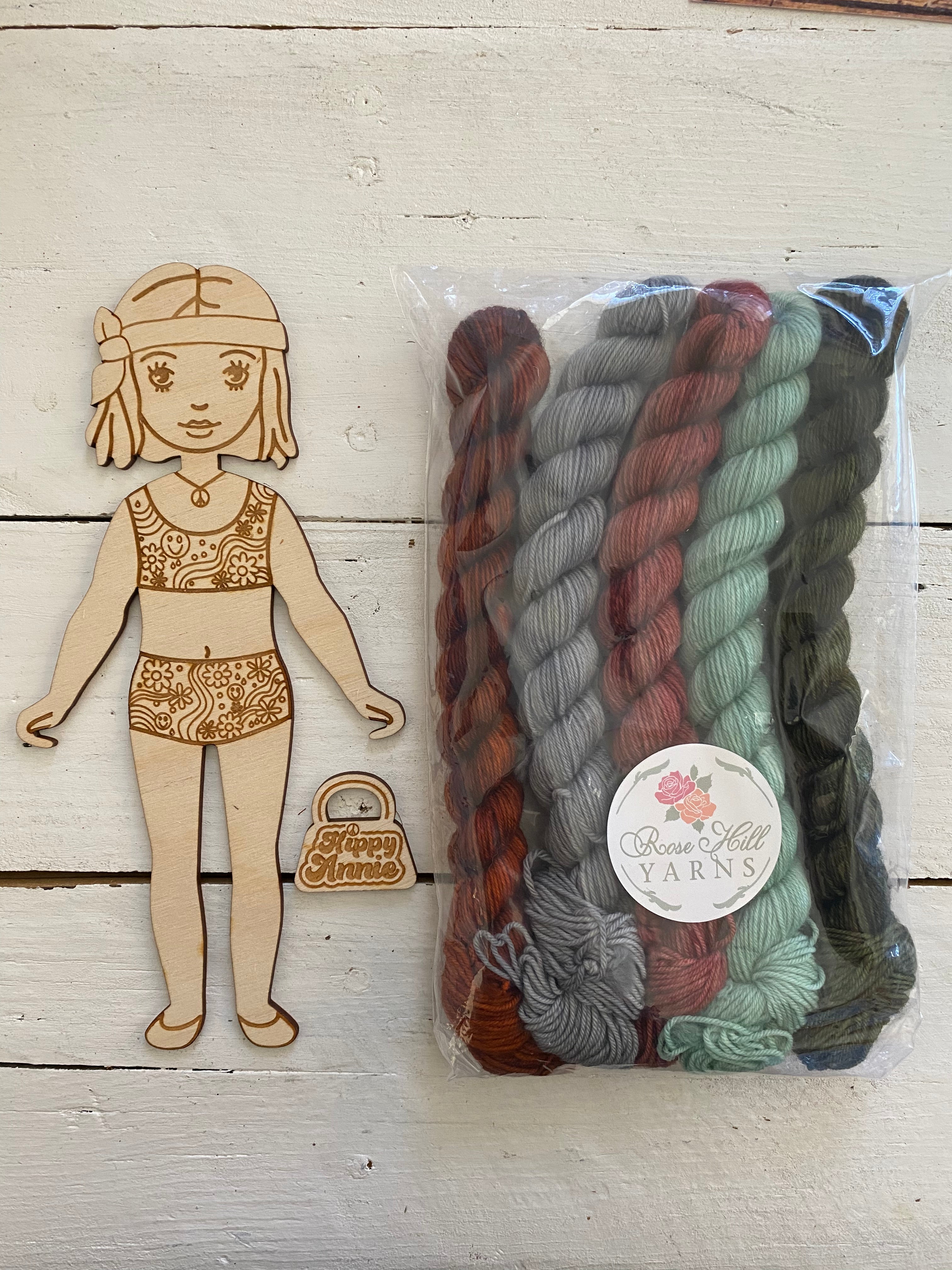 Hippy Annie Wooden Customizable Doll