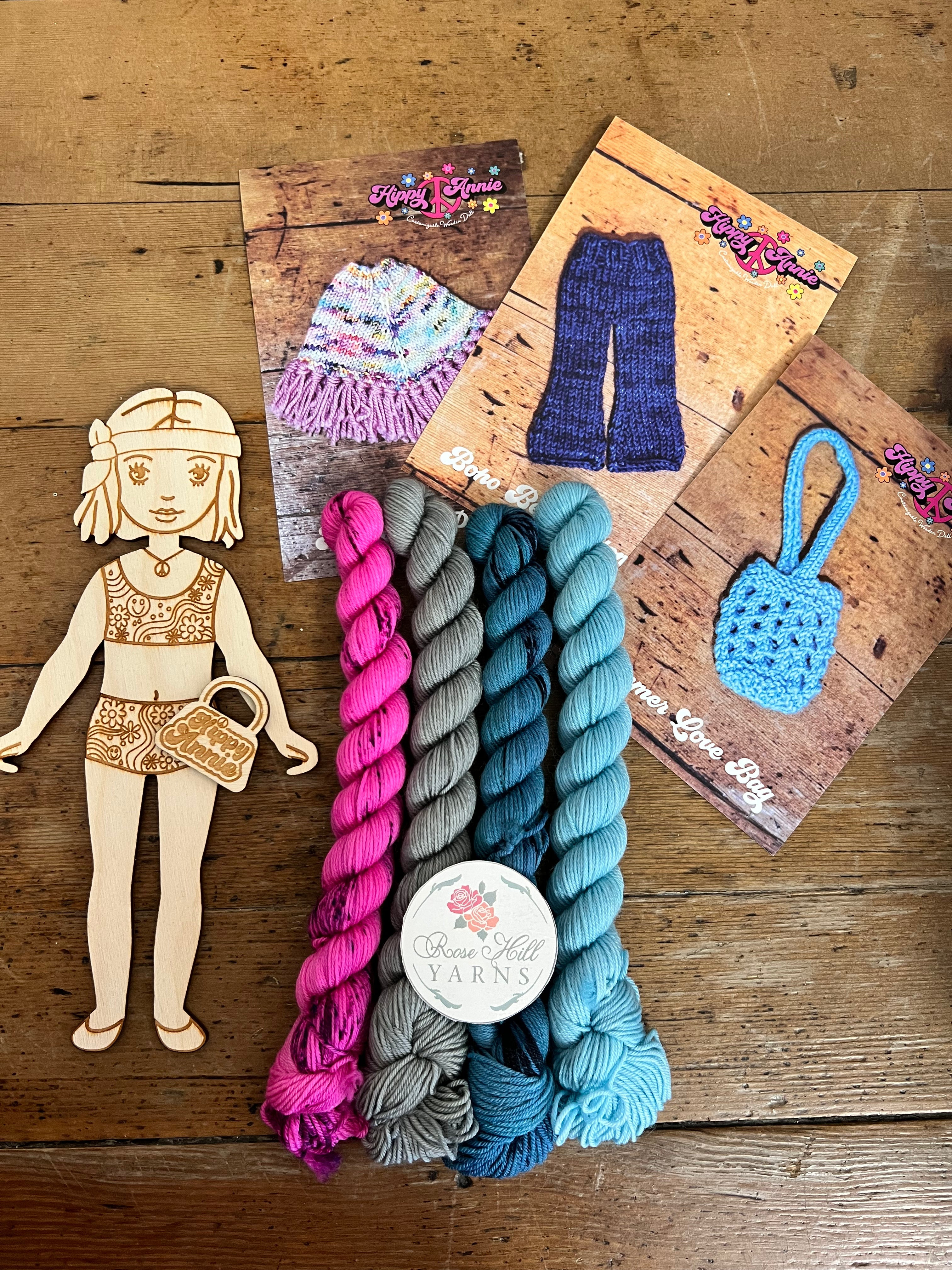 Hippy Annie Wooden Customizable Doll