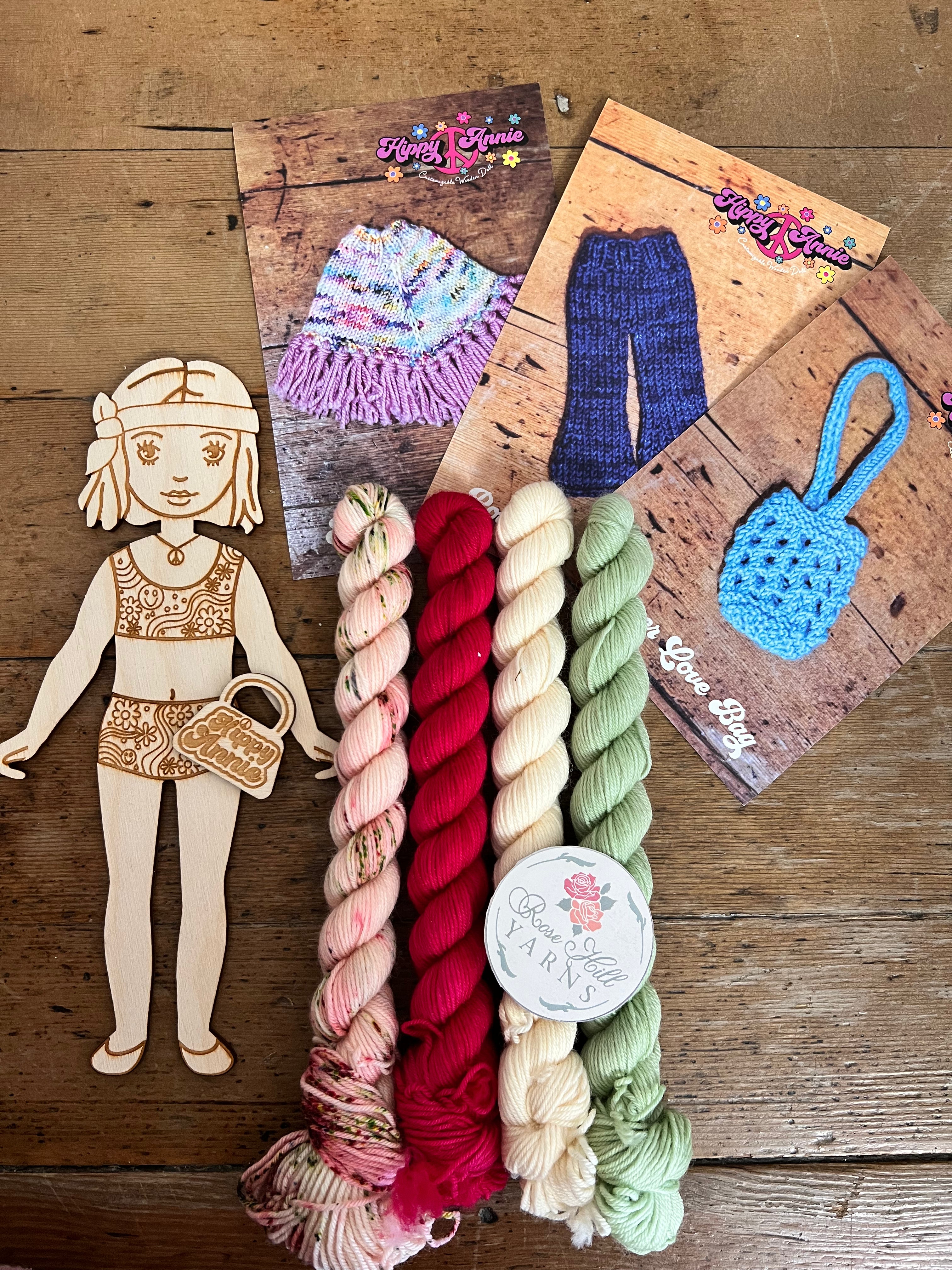 Hippy Annie Wooden Customizable Doll
