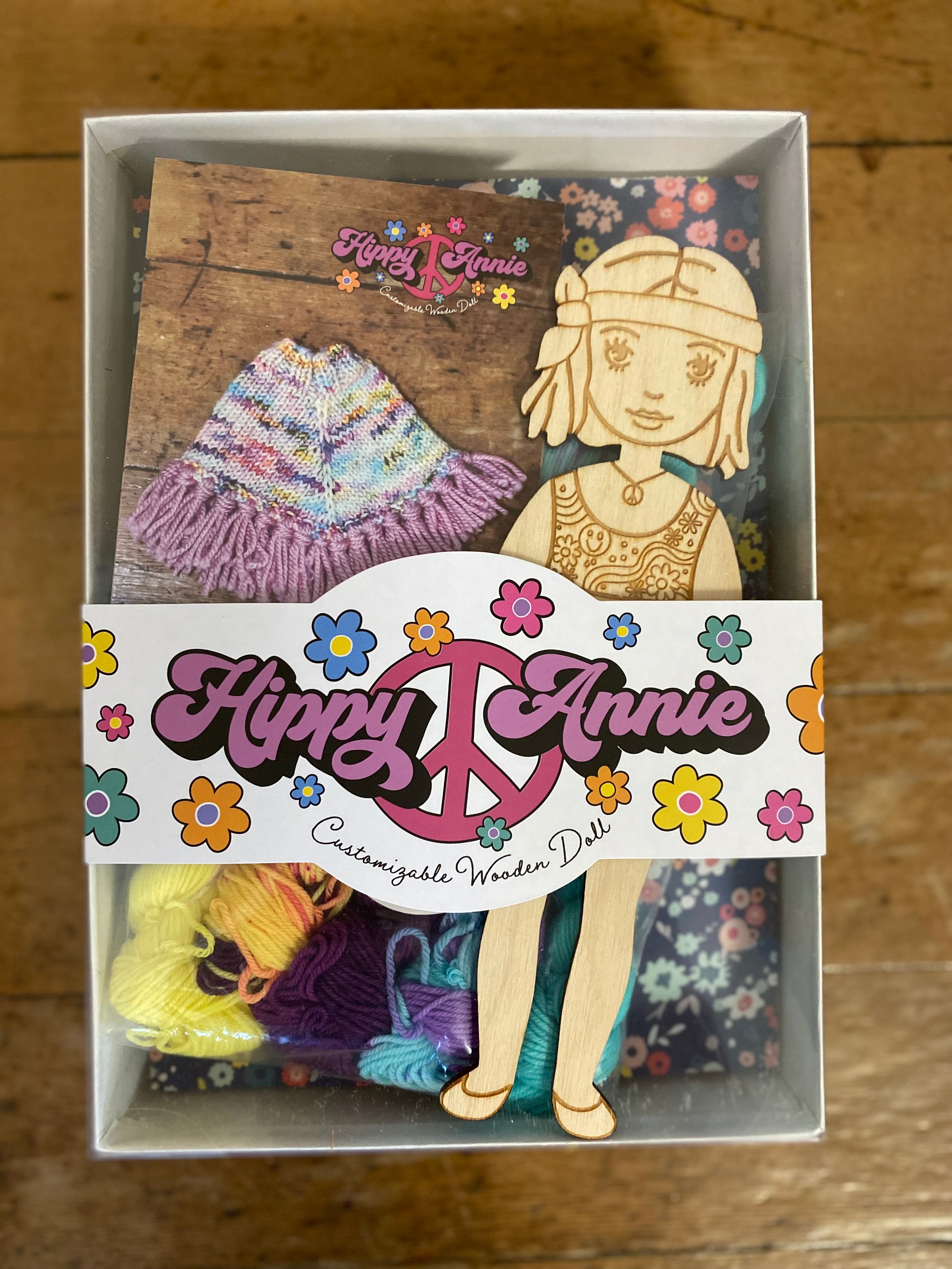Hippy Annie Wooden Customizable Doll