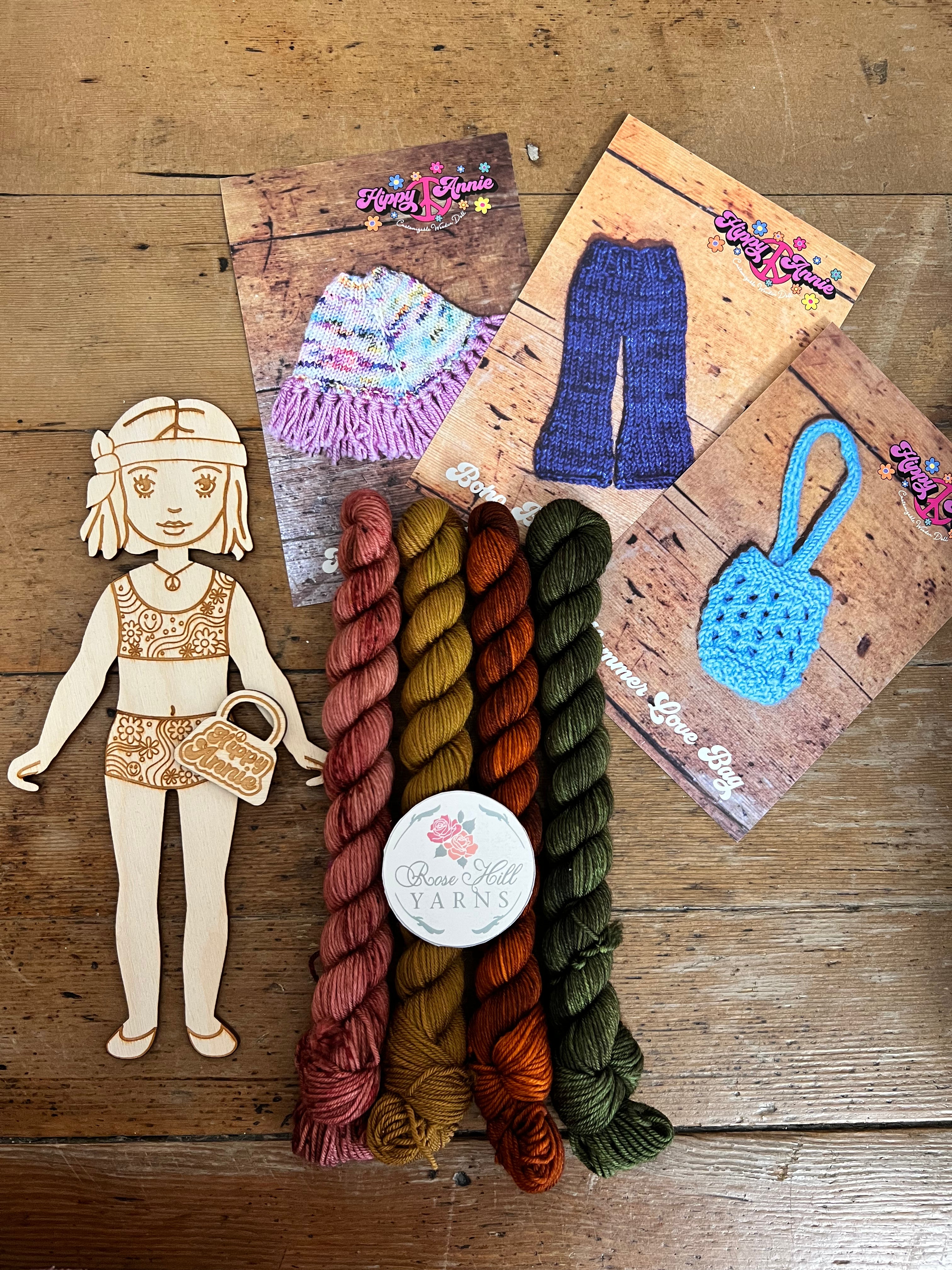 Hippy Annie Wooden Customizable Doll