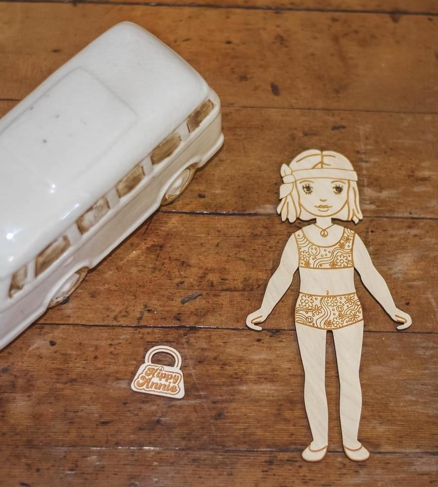 Hippy Annie Wooden Customizable Doll