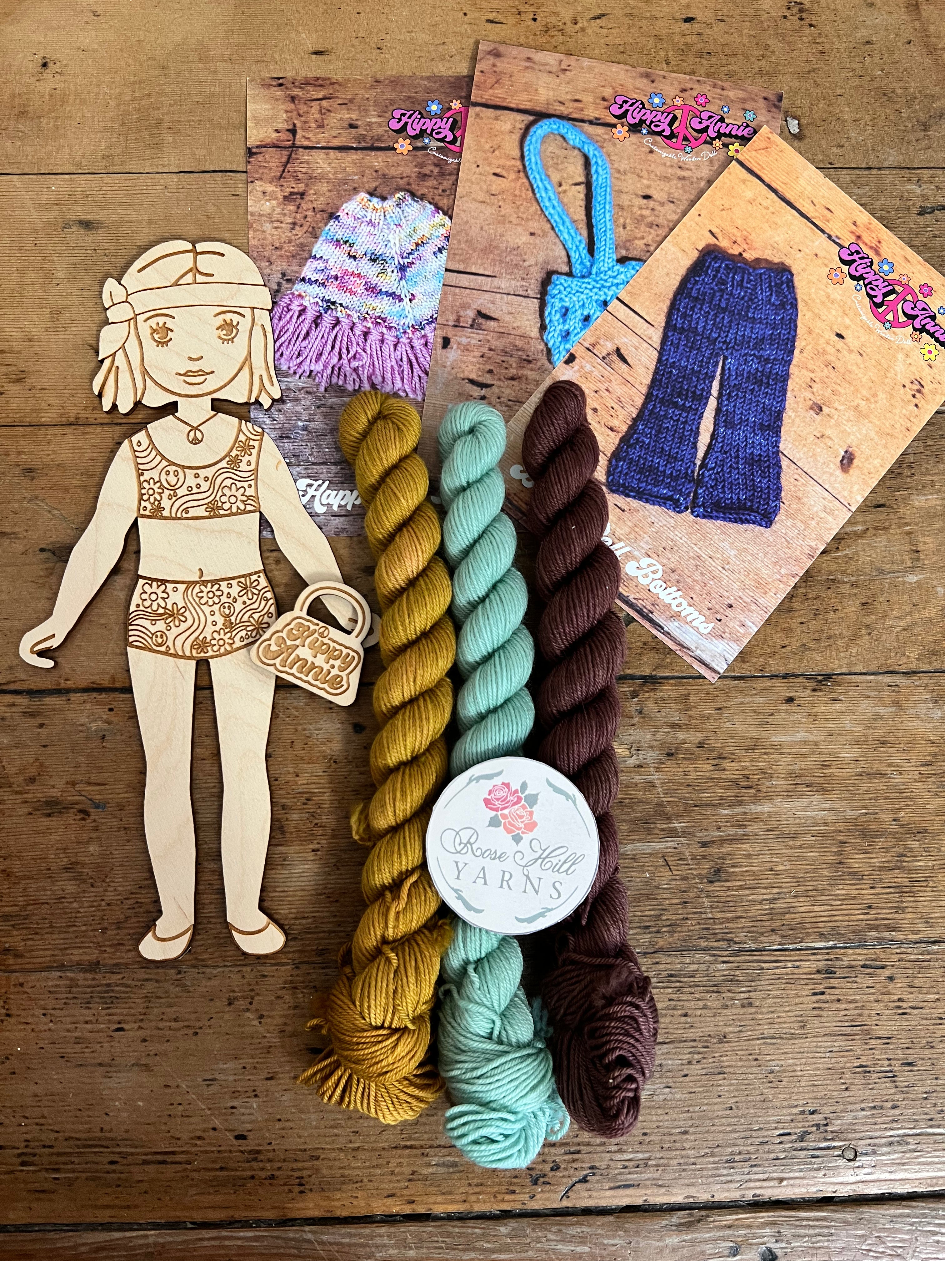 Hippy Annie Wooden Customizable Doll