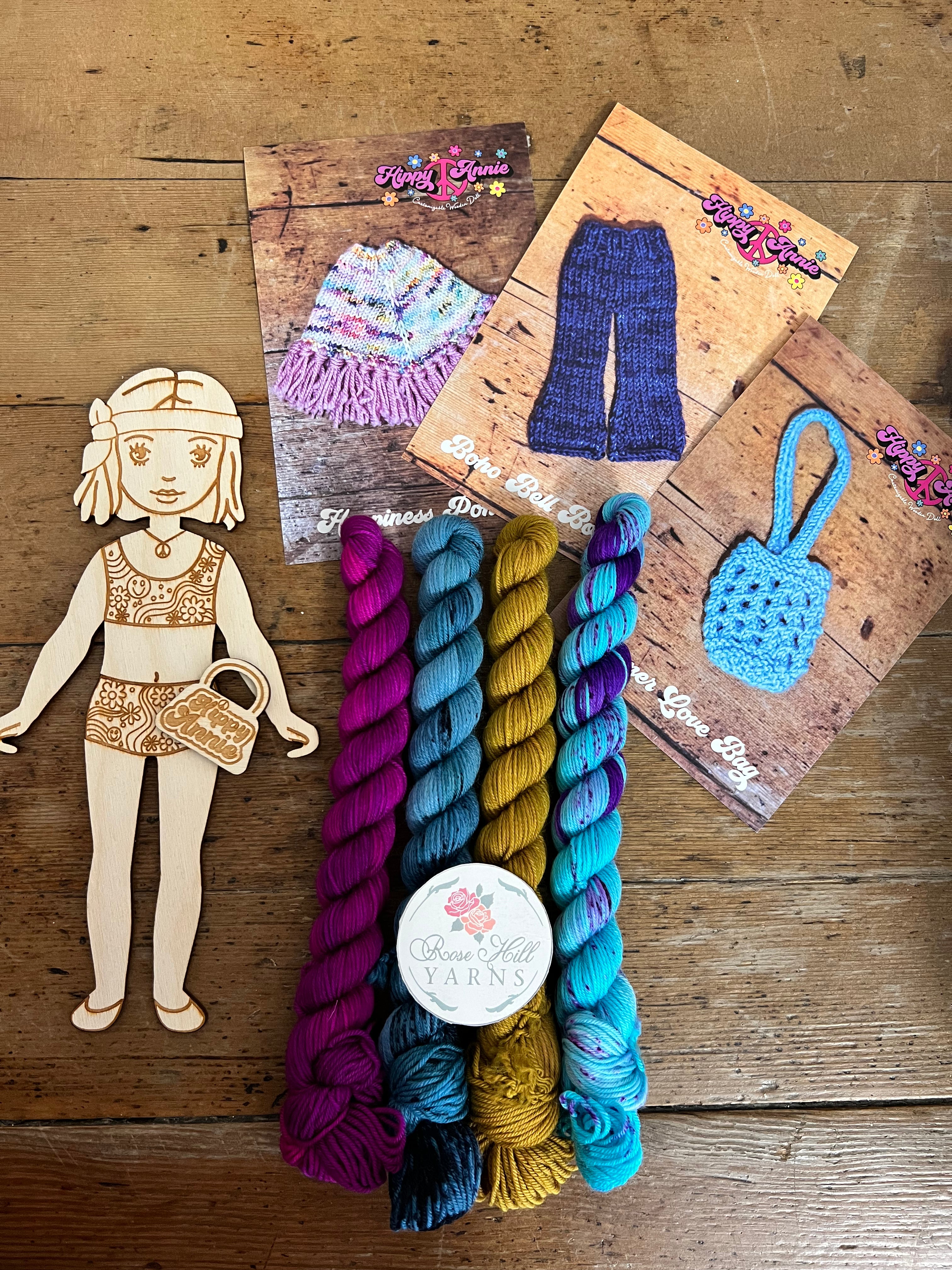 Hippy Annie Wooden Customizable Doll