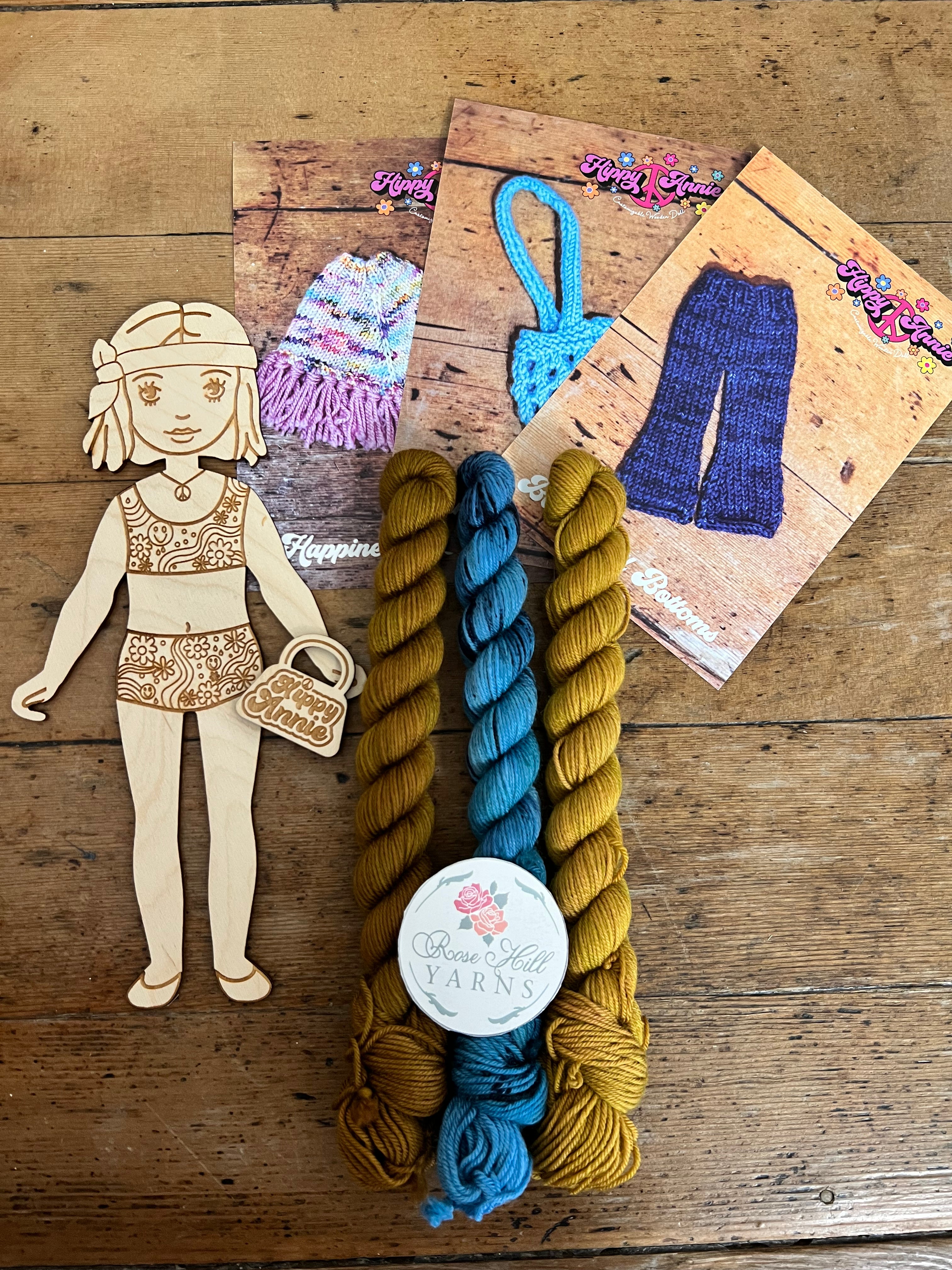 Hippy Annie Wooden Customizable Doll